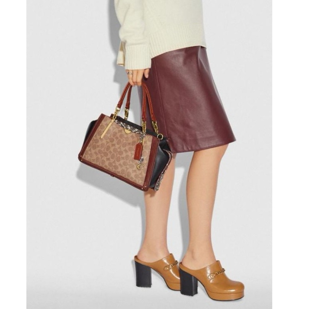 Coach Dreamer 36 signature canvas with refined calf leather and snakeskin - Picture 5 of 15
